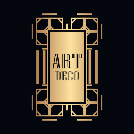 Retro art deco invitation. Border and frame for designのイラスト素材