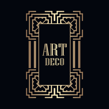 Retro art deco invitation. Border and frame for designのイラスト素材