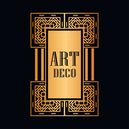 Retro art deco invitation. Border and frame for designのイラスト素材