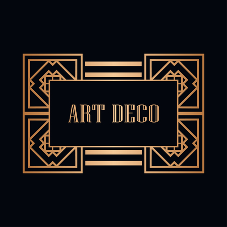 Illustration for Retro art deco invitation. Border and frame for design - Royalty Free Image