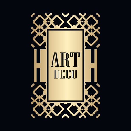Retro art deco invitation. Border and frame for designのイラスト素材