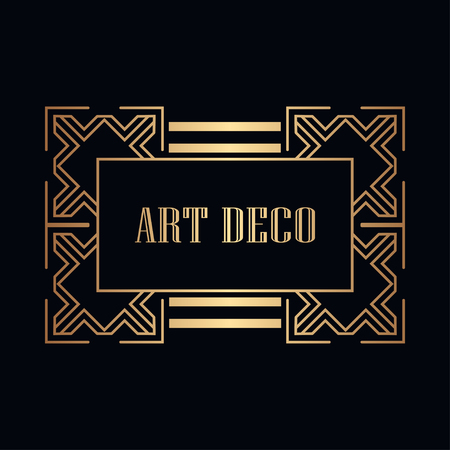 Retro art deco invitation. Border and frame for designのイラスト素材