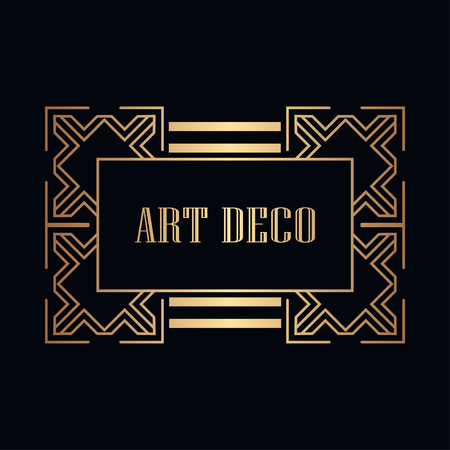 Illustration for Retro art deco invitation. Border and frame for design - Royalty Free Image