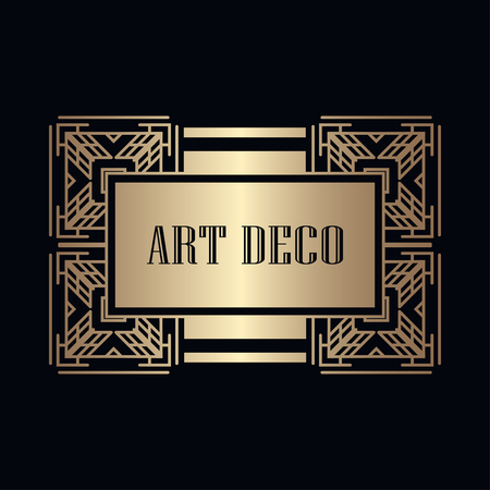 Retro art deco invitation. Border and frame for designのイラスト素材