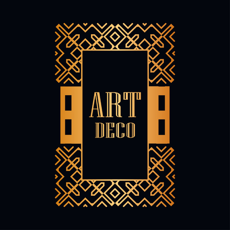 Retro art deco invitation. Border and frame for designのイラスト素材