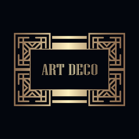 Retro art deco invitation. Border and frame for designのイラスト素材