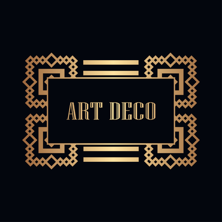 Retro art deco invitation. Border and frame for designのイラスト素材