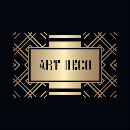 Retro art deco invitation. Border and frame for designのイラスト素材