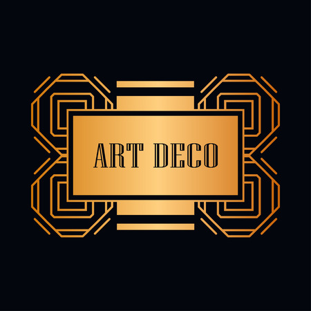 Retro art deco invitation. Border and frame for designのイラスト素材