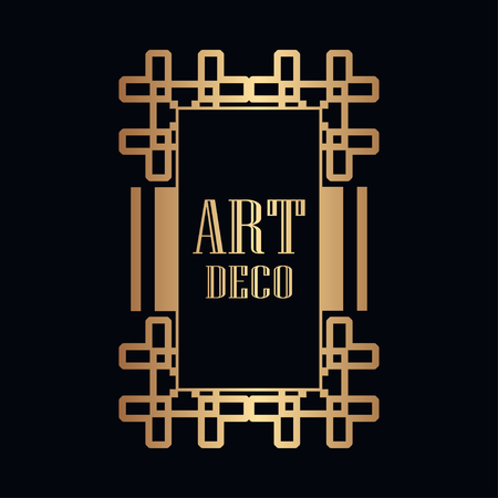 Retro art deco invitation. Border and frame for designのイラスト素材