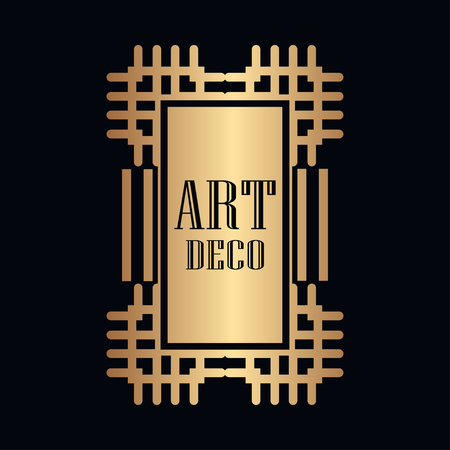 Retro art deco invitation. Border and frame for designのイラスト素材