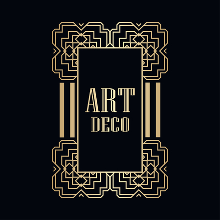 Retro art deco invitation. Border and frame for designのイラスト素材