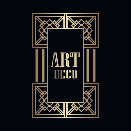 Retro art deco invitation. Border and frame for designのイラスト素材