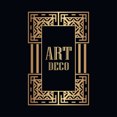Retro art deco invitation. Border and frame for designのイラスト素材
