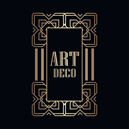 Retro art deco invitation. Border and frame for designのイラスト素材