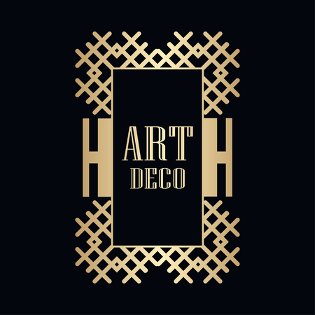Retro art deco invitation. Border and frame for designのイラスト素材