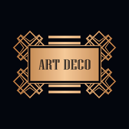 Illustration for Retro art deco invitation. Border and frame for design - Royalty Free Image