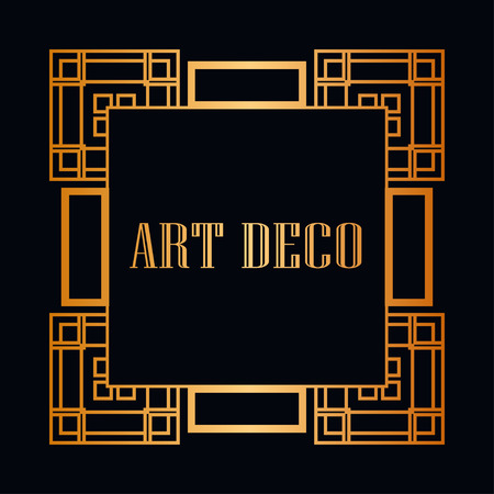 Vintage retro style invitation in Art Deco. Art deco border and frame.のイラスト素材
