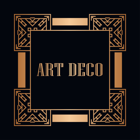 Vintage retro style invitation in Art Deco. Art deco border and frame.のイラスト素材
