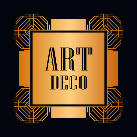 Vintage retro style invitation in Art Deco. Art deco border and frame.のイラスト素材