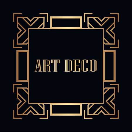 Vintage retro style invitation in Art Deco. Art deco border and frame.のイラスト素材
