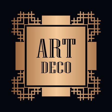 Vintage retro style invitation in Art Deco. Art deco border and frame.のイラスト素材