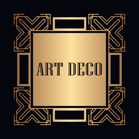 Vintage retro style invitation in Art Deco. Art deco border and frame.のイラスト素材