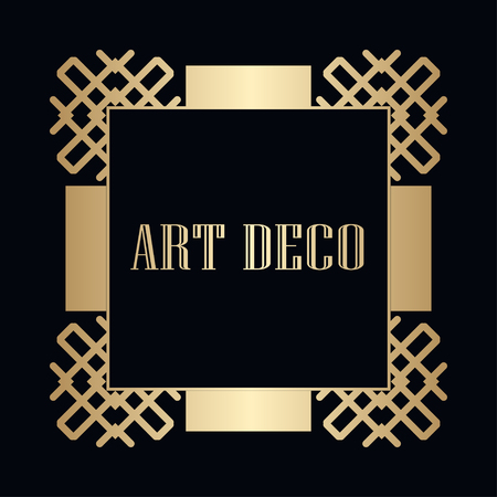 Vintage retro style invitation in Art Deco. Art deco border and frame.のイラスト素材