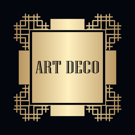 Vintage retro style invitation in Art Deco. Art deco border and frame.のイラスト素材