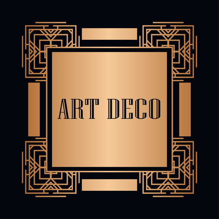 Vintage retro style invitation in Art Deco. Art deco border and frame.のイラスト素材