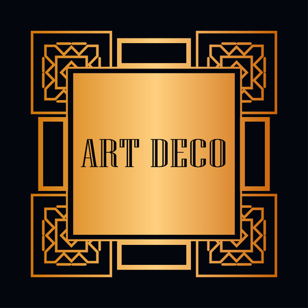 Vintage retro style invitation in Art Deco. Art deco border and frame.のイラスト素材