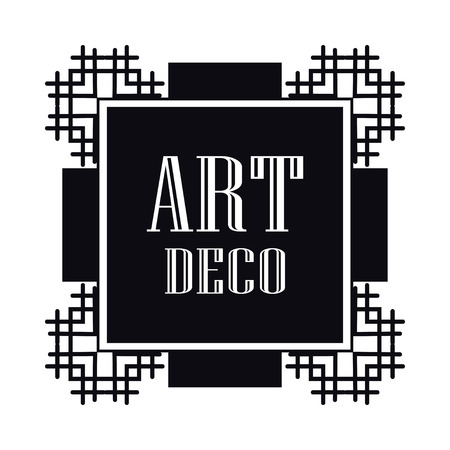Vintage retro style invitation in Art Deco. Art deco border and frame.のイラスト素材