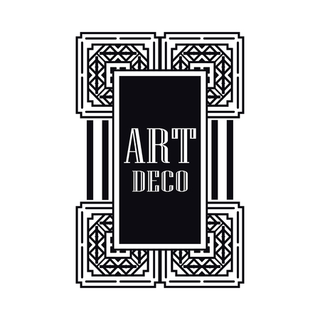 Retro art deco invitation. Border and frame for designのイラスト素材