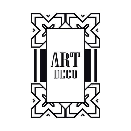 Retro art deco invitation. Border and frame for designのイラスト素材