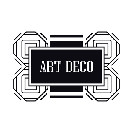 Retro art deco invitation. Border and frame for designのイラスト素材