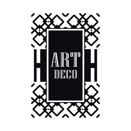 Retro art deco invitation. Border and frame for designのイラスト素材