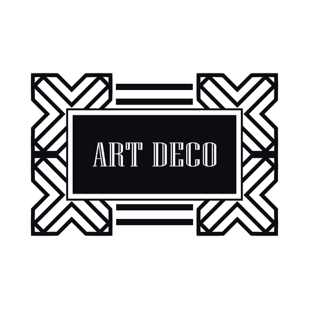 Retro art deco invitation. Border and frame for designのイラスト素材