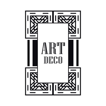 Retro art deco invitation. Border and frame for designのイラスト素材