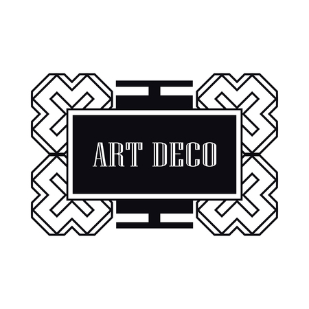 Retro art deco invitation. Border and frame for designのイラスト素材