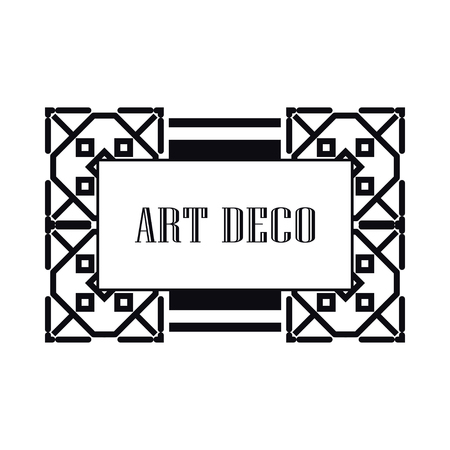 Retro art deco invitation. Border and frame for designのイラスト素材