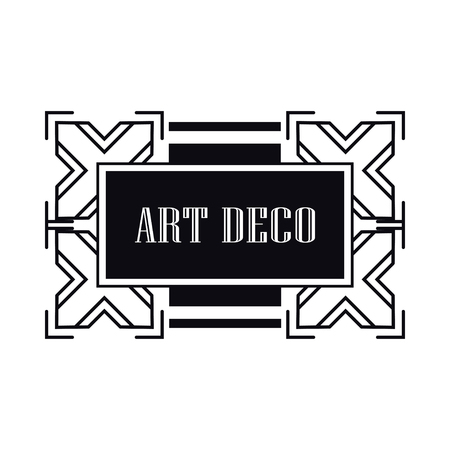 Retro art deco invitation. Border and frame for designのイラスト素材