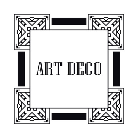 Vintage retro style invitation in Art Deco. Art deco border and frame.のイラスト素材