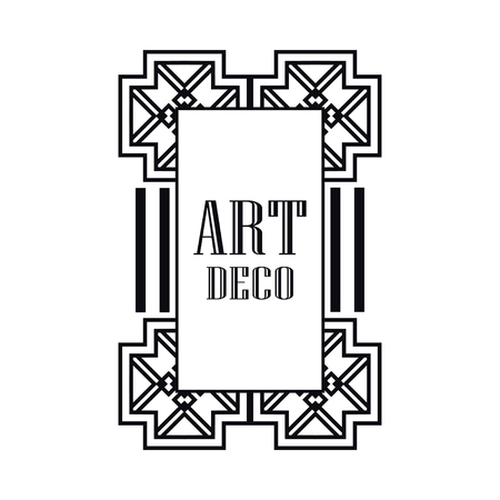 Retro art deco invitation. Border and frame for designのイラスト素材