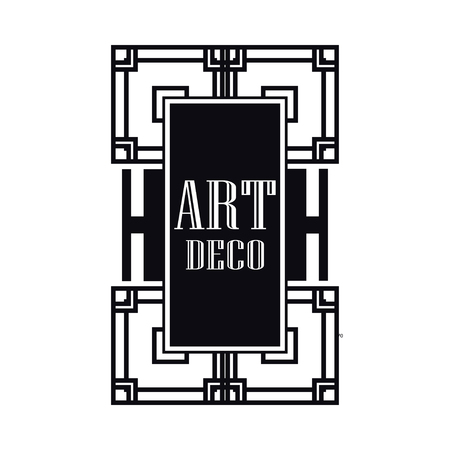 Retro art deco invitation. Border and frame for designのイラスト素材