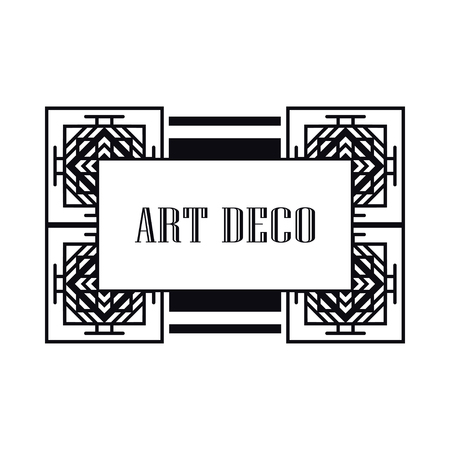 Retro art deco invitation. Border and frame for designのイラスト素材
