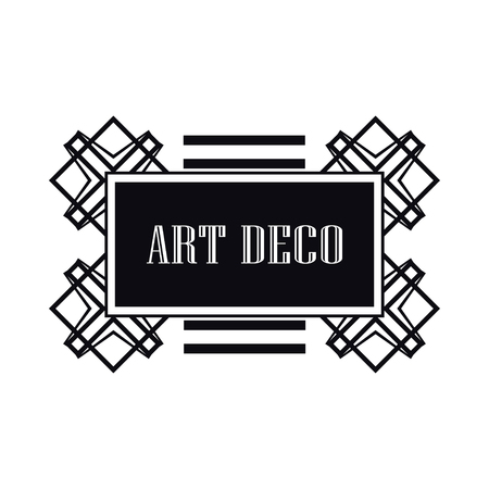 Retro art deco invitation. Border and frame for designのイラスト素材