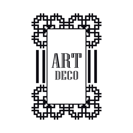 Retro art deco invitation. Border and frame for designのイラスト素材