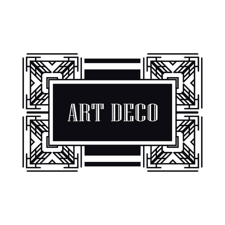 Retro art deco invitation. Border and frame for designのイラスト素材