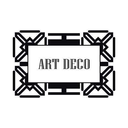 Retro art deco invitation. Border and frame for designのイラスト素材