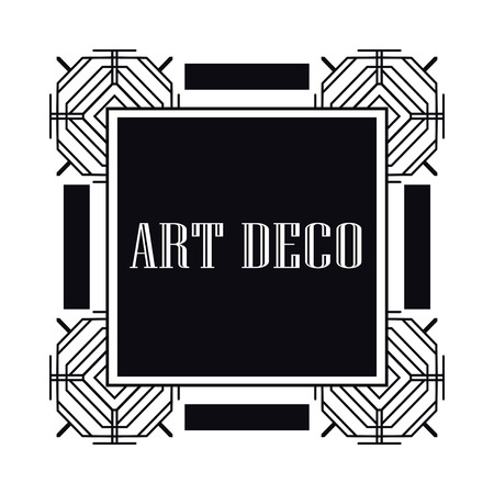 Vintage retro style invitation in Art Deco. Art deco border and frame.のイラスト素材